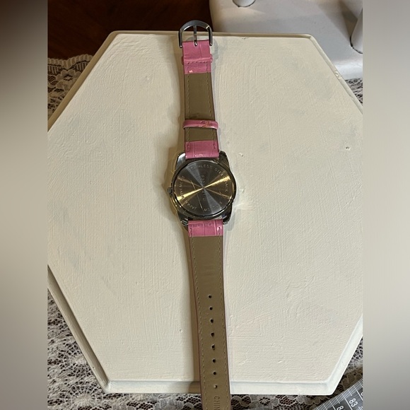 Sparkly Pink and Silver Toned Women’s Quartz Watch with Pink Strap - Picture 3 of 6